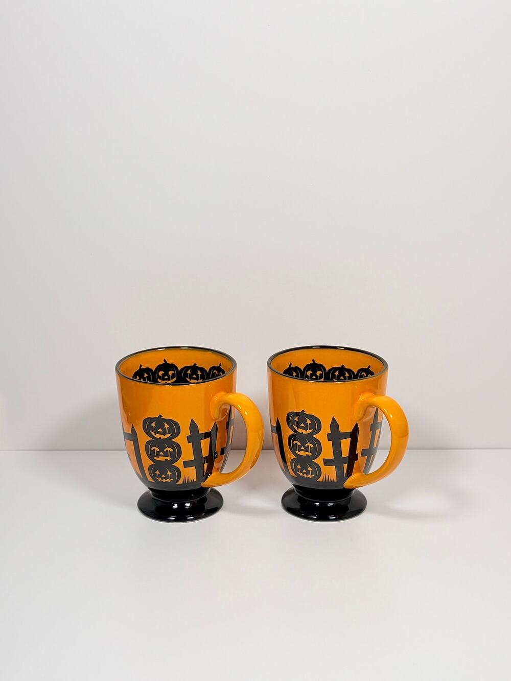 Martha Stewart Halloween Mugs Set of 2 ~ Jack-O’- Lantern
